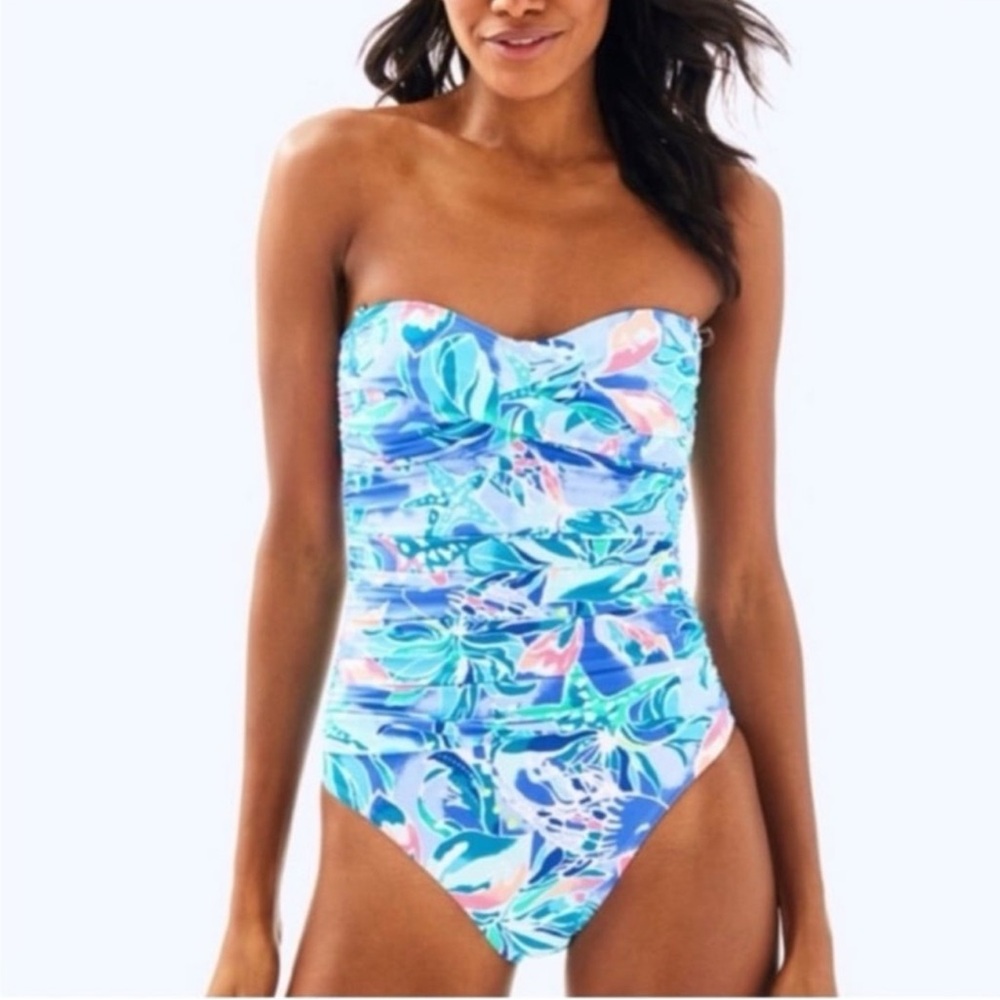 Lilly Pulitzer Bennet Blue Flamenco One Piece Swimsuit